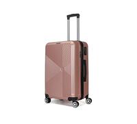 TROLLEY ADC - Maleta de Viaje Grande 75x46x28 cm - Rígida y Espaciosa - 4 Kg - 94 litros - 4 Ruedas Dobles Silenciosas - Manejable, Práctica e Impermeable - Colección Luton Superfly - Oro Rosa