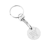 Trolley Coin Keyring - Portable Bag Pendant Accessory | Stainless Steel Keyring - Compact Shopping Cart Token Charm for Backpack Wallet Keys or Gift Use for Birthdays Weddings and Daily Carry