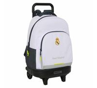 Safta REAL MADRID EQUIPACIÓN 25/26 - Mochila Grande con Ruedas, Compacta, Extraíble, Ideal para Niños de Diferentes Edades, Cómoda y Versátil, Calidad y Resistencia, 33x22x45 cm