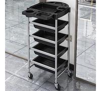 Trolley de cocina, trolley de almacenamiento, 5-Layer Rolling Hair Dryer Storage Cart, Foldable Top Tray, Multi-Functional,(Silvery)