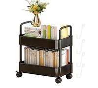 Trolley De La Biblioteca Con Rueda - Trolley De Estantería Móvil, Estante De Bocadillos De 2 Niveles | Mobile Bookcase Trolley For The Home For Bookcase Sala De Estar Kitchen Multicape Book Shelf