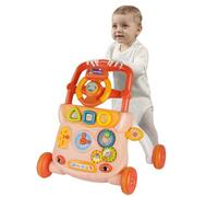 Trolley de supermercado para bebé con mango ajustable, centro de actividades con aumento de peso, música, juguete educativo multifuncional para niños y niñas, 40 x 32 x 40,5 cm, color rosa