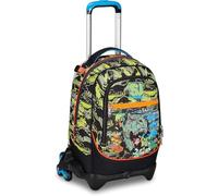 Trolley Jack-3WD ScuolaRexMe Dinosaurio con mochila desmontable By Seven + 7 bolígrafos a presión y llavero silbato, multicolor, media, Clásico