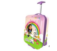 Trolley rígido Gabb-y Dollhouse,Maleta de viaje Gabb-y Dollhouse para niñas, equipaje de mano resistente y ligero de ABS con mango telescópico ajustable y 2 ruedas 23L, 42 x 19,5 x 29 cm. Multicolor,