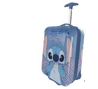 Trolley rígido Stitch, Maleta de viaje Lilo y Stitch para niños, equipaje de mano resistente y ligero de ABS con mango telescópico ajustable y 2 ruedas 23L, 42 x 19,5 x 29 cm, multicolor