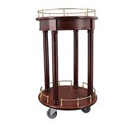 Trolleys,Multifunction Trolley,Portable Recycling Vehicles,Service Cart with Wheel Wooden Bar Serving, 2-Tier Kitchen Storage Island Living