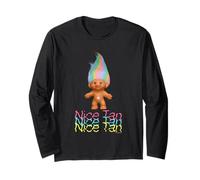 Trolls Bonito Tan Vibrante Cabello Divertido Look Manga Larga