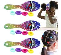 Trolls - Juego de 30 cepillos de pelo de plástico y pequeñas gomas elásticas para el pelo, bandas elásticas para el pelo, cómodas cintas para el cabello para niños y niñas de 3 años en adelante