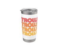 Trolls Retro Vintage Clásico Ogre, Bestia Duende Monstruo Broma Vaso térmico de acero inoxidable de doble pared
