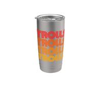 Trolls Retro Vintage Clásico Ogre, Bestia Duende Monstruo Broma Vaso térmico de acero inoxidable de doble pared