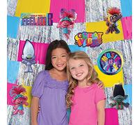 Trolls World Tour Deluxe - Kit de decoración de telón de Fondo, 58.5 x 60 Pulgadas, 9 Unidades, Decoraciones temáticas de Trolls, Fiestas y Eventos, Multicolor, Talla única