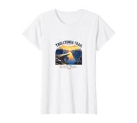 Trolltunga Trail Noruega Senderismo Fiordo Atardecer Camiseta gráfica económica, Mujer, Blanco, M