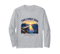 Trolltunga Trail Noruega Senderismo Fiordo Atardecer Manga Larga