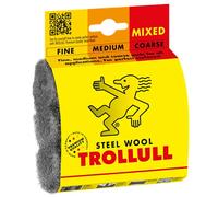 Trollull Lana de acero | Almohadillas de lana de alambre, 3 almohadillas de bricolaje en finas, medianas y gruesas, 1 paquete contiene 3 prácticas almohadillas de lijado y pulido