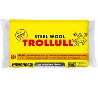 TROLLULL Lana de acero | Lana de alambre mediana 1, se puede utilizar para lijar madera, quitar pintura vieja y barniz de muebles antiguos, y limpiar suelos de goma dura, 8 almohadillas de 200 g