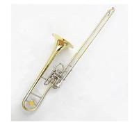 Trombón De Doble Uso Con Tono Bb/F, Cuerpo De Latón, Trombón De Pistón Lacado En Oro Con Estuche De Almacenamiento Trombón Para Principiantes