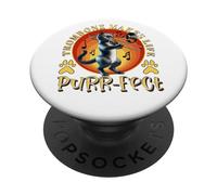 Trombón hace la vida ronroneando divertido trombón gato trombón PopSockets PopGrip Adhesivo