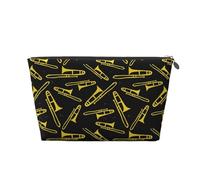 Trombón Negro y Amarillo, Bolsa de artículos de tocador Bolsa de Maquillaje Bolsa de cosméticos Bolsa de artículos de tocador de Viaje portátil