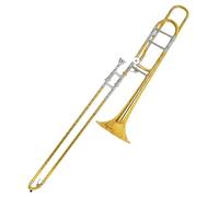 Trombón Tenor Con Cuerpo Dorado Lacado En Latón, Instrumento De Latón Con Estuche De Almacenamiento Y Boquilla Trombón Para Principiantes