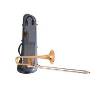 Trombón Tenor Cuerpo De Latón Lacado En Oro Trombón De Si Bemol A Fa Con Estuche Y Boquilla Trombón Para Principiantes