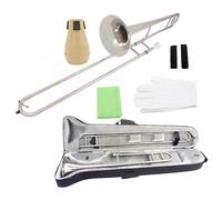 Trombón Tenor en B Flat Profesional Bb Alto Trombón Plata B Flat Instrumento chapado en latón con kit de instrumentos