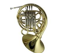 Trompa francesa con cuerpo de latón lacado en oro y 4 llaves dobles
