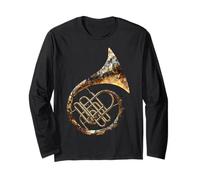 Trompa Francesa Instrumento Musical Motivo Ilustración Cuerno francés Manga Larga