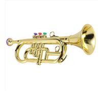 Trompeta 3 Tonos Musical para Niños Juguete Dorado