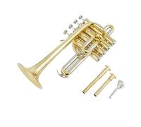 Trompeta Alta Profesional Bb Piccolo Trompeta Latón Oro Plata Laca Superficie Trompeta Calidad (Color : Gold)