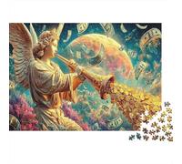 Trompeta ángel Rompecabezas 1000 Piezas Riqueza cósmica Ilustrados Papel DIY Desafío Imposible Adultos Familia Regalo Familiar Navidad 52x38cm/1000pcs