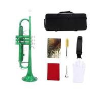 Trompeta Bb B, Instrumento De Latón De Calidad Plana, Trompete Con Caja, Correa, Boquilla, Accesorios Para Instrumentos Musicales (Color : Green)