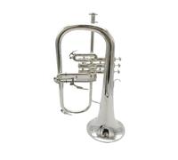 Trompeta Bb Chapada En Plata De Latón Plano, Instrumentos Musicales De Latón De Calidad Con Boquilla