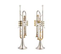 Trompeta Bb De Calidad, Instrumentos Musicales De Trompeta Profesional Chapada En Plata Y Latón Plano Con Funda De Cuero