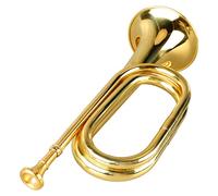 Trompeta Bb para Principiantes, Instrumento de Trompeta para Estudiantes de Latón, Fácil de Tocar con Cuerpo de Latón de Primera Calidad, Diseño de Estilo Militar de Trompeta (Oro)