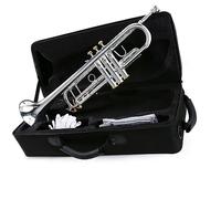 Trompeta Bb Profesional Material De Latón Superficie Chapada En Plata Hermosos Botones De Concha Instrumento De Viento Con Boquilla 5C trompeta instrumento de metal