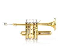 Trompeta Bb Profesional, Trompeta De Tono De Superficie Lacada En Oro Y Latón (Color : Gold)