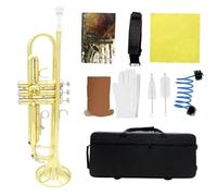 Trompeta Bb Tune Trompeta De Instrumento Musical De Superficie Chapada En Oro Con Estuche De Trompeta Piezas De Funda Protectora De Cepillo