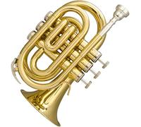 Trompeta de Bolsillo, Mini Trompeta Profesional New Palm Trompeta Trompeta portátil B-Flat Pocket Cornet Instrumento de latón