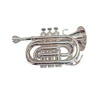 Trompeta De Bolsillo Tamaño Palma Trompeta Tamaño Bolsillo Sib Tono Oro Trompeta Tamaño Palma (Color : Silver)