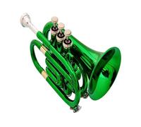 Trompeta De Bolsillo Tamaño Palma Trompeta Tamaño Bolsillo Sib Tono Oro Trompeta Tamaño Palma (Color : Green)