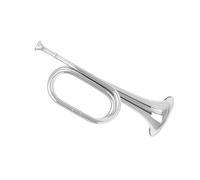 Trompeta De Caballería Corneta De Latón Dorado Y Plateado Con Boquilla Para Instrumento Musical De Latón De Orquesta Escolar(Color:Silver)