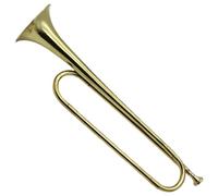 Trompeta de caballería corneta,Trompeta corneta | Instrumento portátil de trompeta de caballería de latón | B Flat Bugle Brass Bugle Horn, instrumento musical de trompeta estándar retro para banda esc