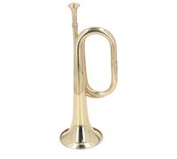 Trompeta de Caballería de Latón Dorado, Trompeta Militar con Llave C, Boquilla de 11cm de Diámetro para Orquesta y Banda de Marcha, Corneta Española