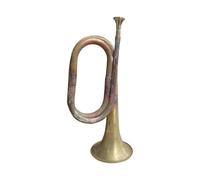 Trompeta de caballería de latón para banda de marcha y orquesta, bocina de latón antiguo de 12.6 pulgadas con proyección de sonido clara, construcción duradera para conjuntos y actuaciones históricas