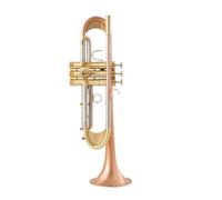Trompeta De Calidad Chapada En Plata Con Llave De Oro Plana Bb Trompeta Profesional Campana Instrumentos Musicales (Color : Gold)
