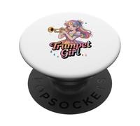 Trompeta de colores Chica Arco Iris Fantasía PopSockets PopGrip Adhesivo