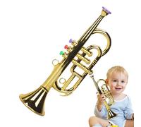 Trompeta De | Cuerno De Instrumento De Latón Simulado | De ABS Grande De 13.4 Pulgadas | Ayuda Para Enseñar Música Padre-Hijo | Niños Niñas Niño Regalo De Annive