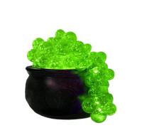 Trompeta de Halloween, versión a control remoto, tarro de bruja verde, tarro de caramelos, cubo de bruja de plástico negro, decoración de mesa de fiesta retro, Kjw850 (verde, 14,5 cm)