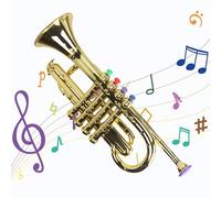 Trompeta De Juguete - Trompeta De 4 Notas - Juguete De Trompeta para Niños con 4 Teclas De Colores - Interesante Juguete Educativo Musical De Trompeta para Niños | para Juguetes Infantiles Niño