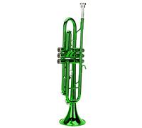 Trompeta de Latón, Juego de Trompeta Estándar, Instrumento de Trompeta Profesional con Pistón Dorado de Acero Inoxidable, Instrumento de Viento Musical con Herramientas (GREEN)